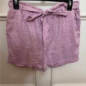 Women's Lilac Tie-Waist Shorts